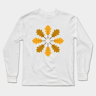 Radial Oak Leaves (Golden Brown) Long Sleeve T-Shirt